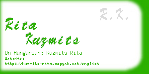 rita kuzmits business card